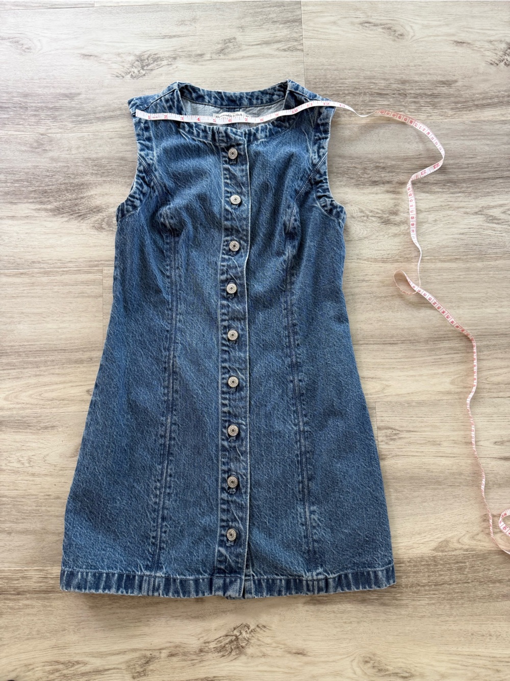 Abercrombie & Fitch Blue Button-Front Denim Dress